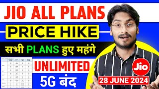 Jio Breaking  Unlimited 5G Stop  सभी Plans हुए महंगे  Jio All Plans Price Increase  Jio New Plan [upl. by Romito]