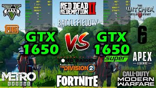 GTX 1650 vs GTX 1650 Super  12 Games Tested  Side by Side  Benchmarks [upl. by Annovaj]