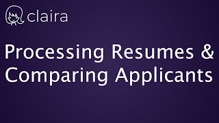 Processing Resumes and Comparing Applicants [upl. by Corene]