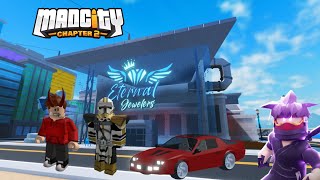 Mad City Chapter 2 Roubando a Jewelry Store como super vilão Rykou com o QA Tester JackSkywalkerBR [upl. by Humfried]