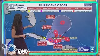 Oscar strengthens into Category 1 hurricane near the Bahamas [upl. by Melvyn852]