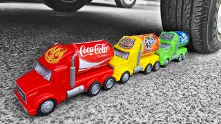 Satisfying and Relaxing Compilation CAR CRUSHING COLORED TOY CARS BY CAR WHEEL ASMR Videos [upl. by Baecher]