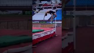 He has perfect high jump form🤯 shorts trackandfield [upl. by Aislehc823]