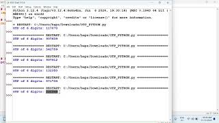 Write a Program to Generate OTP in PYTHON  python pythonprogramming [upl. by Sinne]