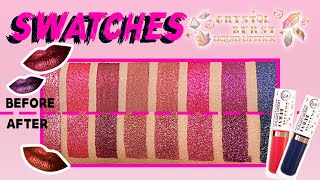 JCat Beauty Crystal Burst Liquid Lipstick  Swatches [upl. by Scutt]