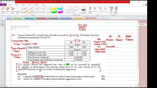 Class  19 A22Q6 multiproduct cvp 7marks [upl. by Condon]