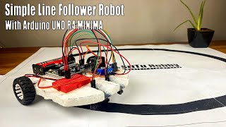 How to make a Line Follower robot using the Arduino UNO R4 MINIMA board robotics r4 uno [upl. by Nirat]