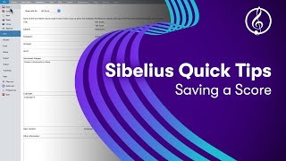 Sibelius Quick Tips Saving a Score [upl. by Ayr339]