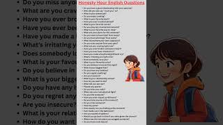 Honesty Hour English Questions [upl. by Aneeles]