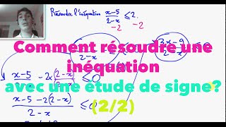 Comment résoudre une inéquation avec une étude de signe  22 [upl. by Haveman]