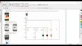 Démarrage Direct Moteur Triphasé  Deux Sens de Rotation avec signalisation  Simulation CADeSIMU [upl. by Bilow770]