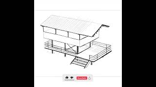 Boceto de cabaña de madera moderna arquitecturamoderna arquitectura architecture [upl. by Acirtal]