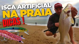 DICAS  PESCARIA DE PRAIA COM ISCAS ARTIFICIAIS  Pesca de ROBALOS com isca artificial 4K [upl. by Adaynek]