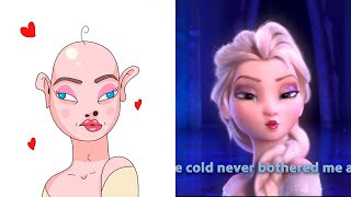 Frozen Elsa Song Funny Drawing Meme  Part 2 [upl. by Awahsoj890]