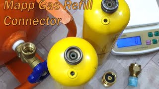 How to refill mapp gas cylinder with adaptor  propane gas rmapp gas Brazing welding refill [upl. by Wales959]