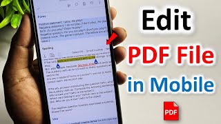 how to edit pdf file in mobile  pdf file editing in mobile  pdf edit kaise kare  pdf editing [upl. by Stimson]