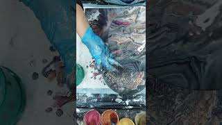 1 Acrylic Pour  2 Paintings ✨ Gorgeous Metallics Pearl Pour Recipe [upl. by Colly]