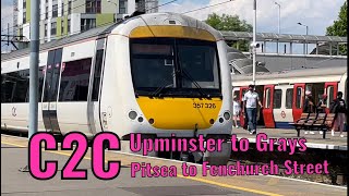 C2C  Upminster to Grays and Pitsea to Fenchurch Street  DRIVERS EYE VIEW Part 22 [upl. by Boni621]