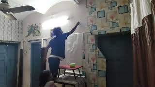 How to Paste Wallpaper to Room Wall A StepByStep Guide wallpaper roomdecor roommakeover [upl. by Elysee134]