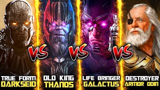 Darkseid Vs Galactus Vs Odin Vs Thanos  Who will win   HINDI [upl. by Jacky]