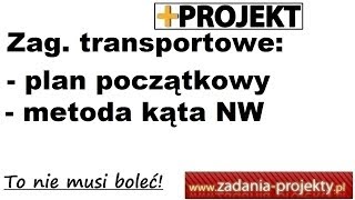 Zagadnienie transportowe  ustalanie planu początkowego  metoda schodkowa kąta NW [upl. by Swayder768]