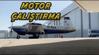 uçağımızı tanıyoruz  motor çalıştırma  mooney m20j engine start [upl. by Cohdwell]