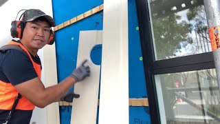 How to Install James Hardie linea Oblique weatherboard claddingvertical installationepisode 00222 [upl. by Ymrej48]