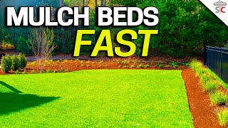 How to MULCH lawn and garden BEDS FAST [upl. by Are]