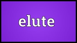 Elute Meaning [upl. by Yelsnia]