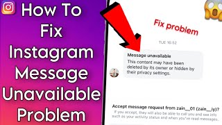 Instagram Message Unavailable Problem  How To Fix Instagram Message Unavailable Problem [upl. by Joyce]