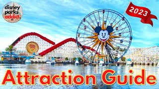 Disneys California Adventure ATTRACTION GUIDE  2023  All Rides  Shows  Disneyland Resort [upl. by Ylrebmic669]