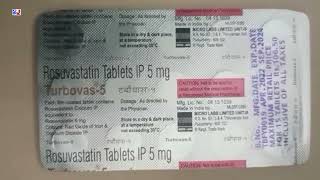 Turbovas 5 Tablet  Turbovas Tablets  Rosuvastatin Tablets IP 5 mg  Turbovas 5mg Tablet Uses Dose [upl. by Nylareg]