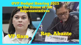 OVP Budget Hearing 2025 VP Sara vs Rep Abante Lyin Eyes Official [upl. by Ader]