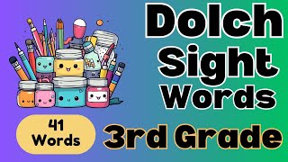 Third Grade Sight Words Dolch 3rd Grade List  Frequency Order  Dolch List 5  Learn to Read [upl. by Quartus920]