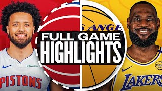 LAKERS vs PISTONS FULL GAME HIGHLIGHTS  November 4 2024  Pistons vs Lakers Highlights NBA 2K25 [upl. by Ez]