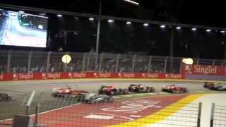 2013 F1 シンガポールGP（View from Bay amp Turn 1 GrandStand of Singapore GP） [upl. by Notluf395]