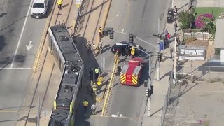 Metro rail collides with vehicle in East LA [upl. by Mcclenon]