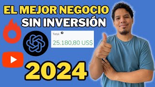 EL NEGOCIO MÁS RENTABLE SIN INVERSIÓN para ESTE 2024 [upl. by Morey481]