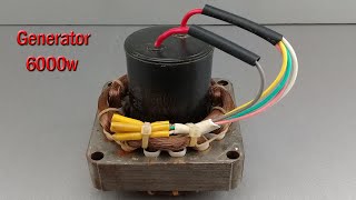 I turn fan into 230v 6000w electric generator use 400v capacitor [upl. by Cataldo399]