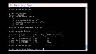 MySQL podstawowe komendy [upl. by Rimola]