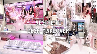 aesthetic desk makeover ၄၃ KPop photocard organizing Manga shelf new gaming monitor and more ˚｡⋆ [upl. by Damiano226]