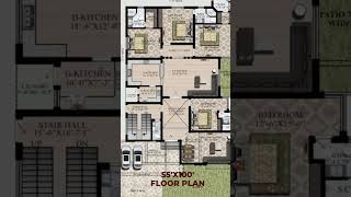 55 X 100 HOUSE PLAN55 BY 100 HOME PLAN4BHK PLAN shorts homedesign gharkanaksha trendingshorts [upl. by Kazue]