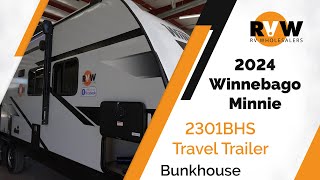 2024 Winnebago Minnie 2301BHS Travel Trailer WalkThrough [upl. by Karlens]