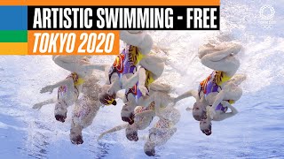 Artistic Swimming  Team Free Routine  ROC  Tokyo 2020 Replays [upl. by Row]