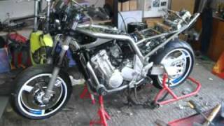 02 yamaha fazer 1000 custom retro streetbike build [upl. by Ahsatsana]