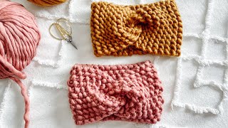 HOW TO KNIT A TWISTED HEADBAND  TWO WAYS FOR BEGINNERS  CJ Design by Daniis Ways [upl. by Shirleen]