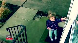 4YearOld Girl Unbelievably Hangs On Door After Being Swept Up By Wind Gust [upl. by Atinuahs]