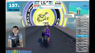 Zwift  Tour de France Cote des Forche Climb Portal Challenge on Climb Portal Volcano in Watopia [upl. by Raleigh]