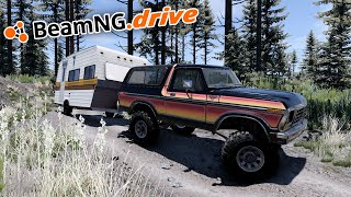 FORD BRONCO VS CAMPER VS STEEP HILLCLIMBS  BeamNGdrive MP [upl. by Ardnuhs]