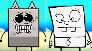 SpongeBob DoodleBob vs ZOONOMALY cartoon Animation [upl. by Filippo]